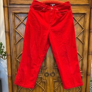 Frances Valentine Jane Corduroy Vibrant Red Cropped Jeans